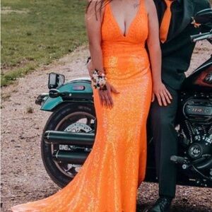2 Cute size 10 orange Prom dress